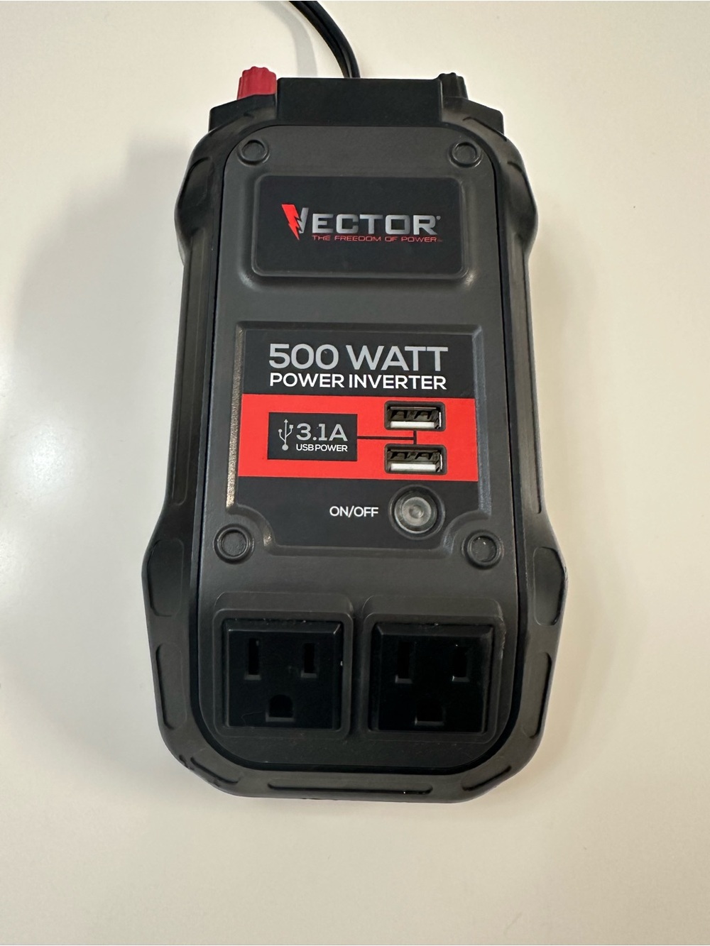 VECTOR 500 Watt Power Inverter - Black with Red Accents
